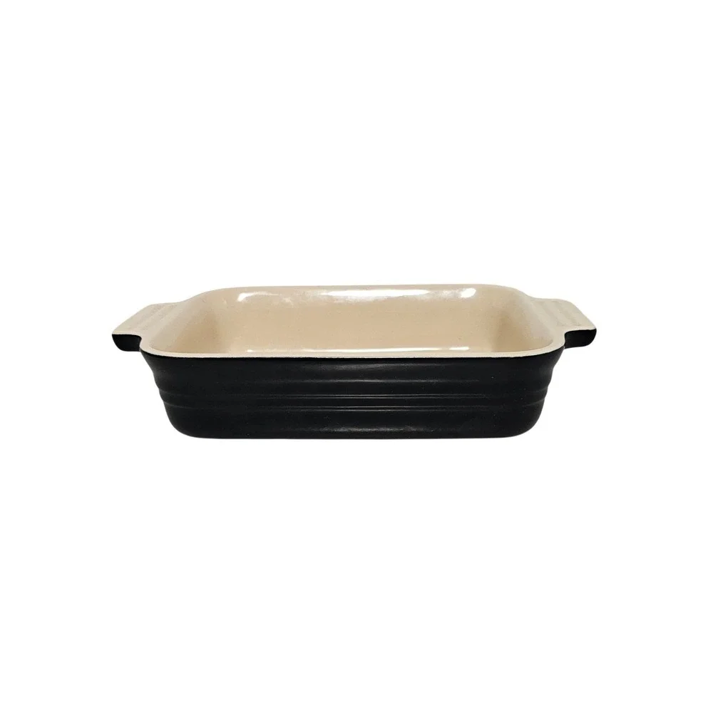 Le Creuset Stoneware Casserole Dish‎ Rectangular Baking Small Black 5x7 Cooking